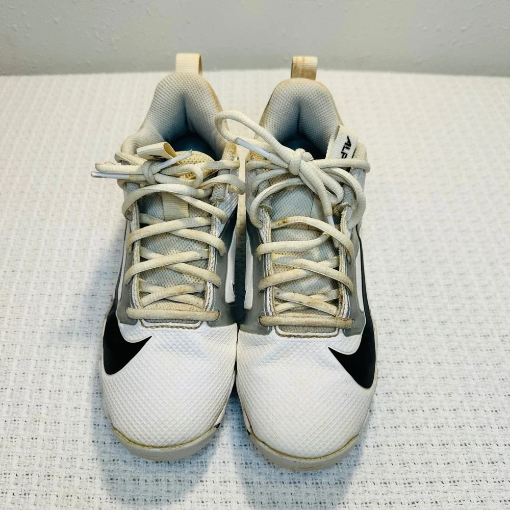 Nike Kids Alpha Huarache Fastflex Baseball‎ Cleats White Silver Sports Youth 3